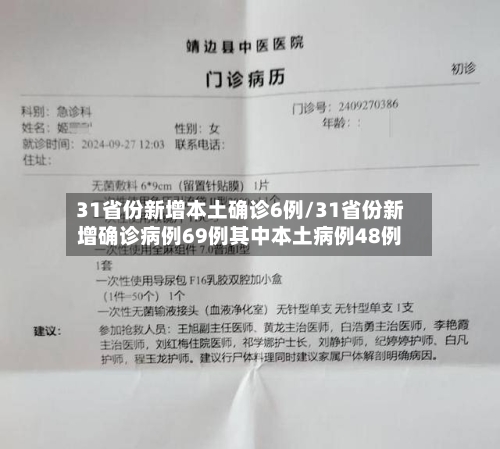 31省份新增本土确诊6例/31省份新增确诊病例69例其中本土病例48例-第1张图片