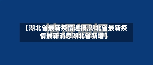 【湖北省最新疫情通报,湖北省最新疫情最新消息湖北省新增】-第3张图片